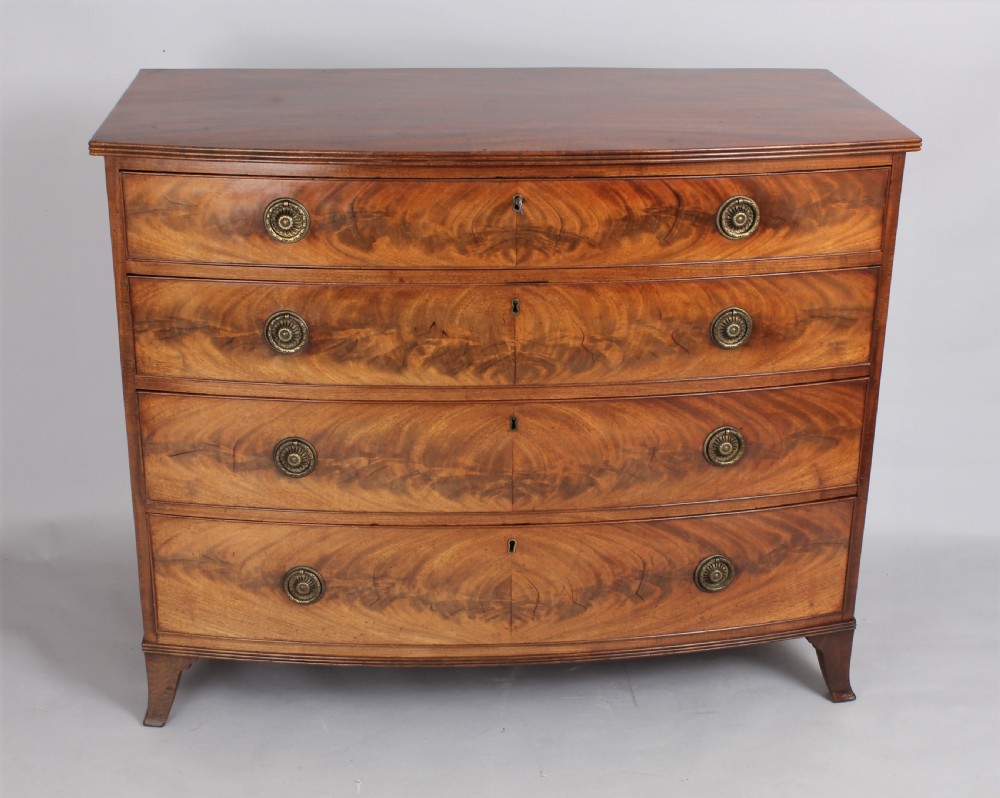 Fine late George III period mahogany Gillows bow-fronted chest of drawers View II