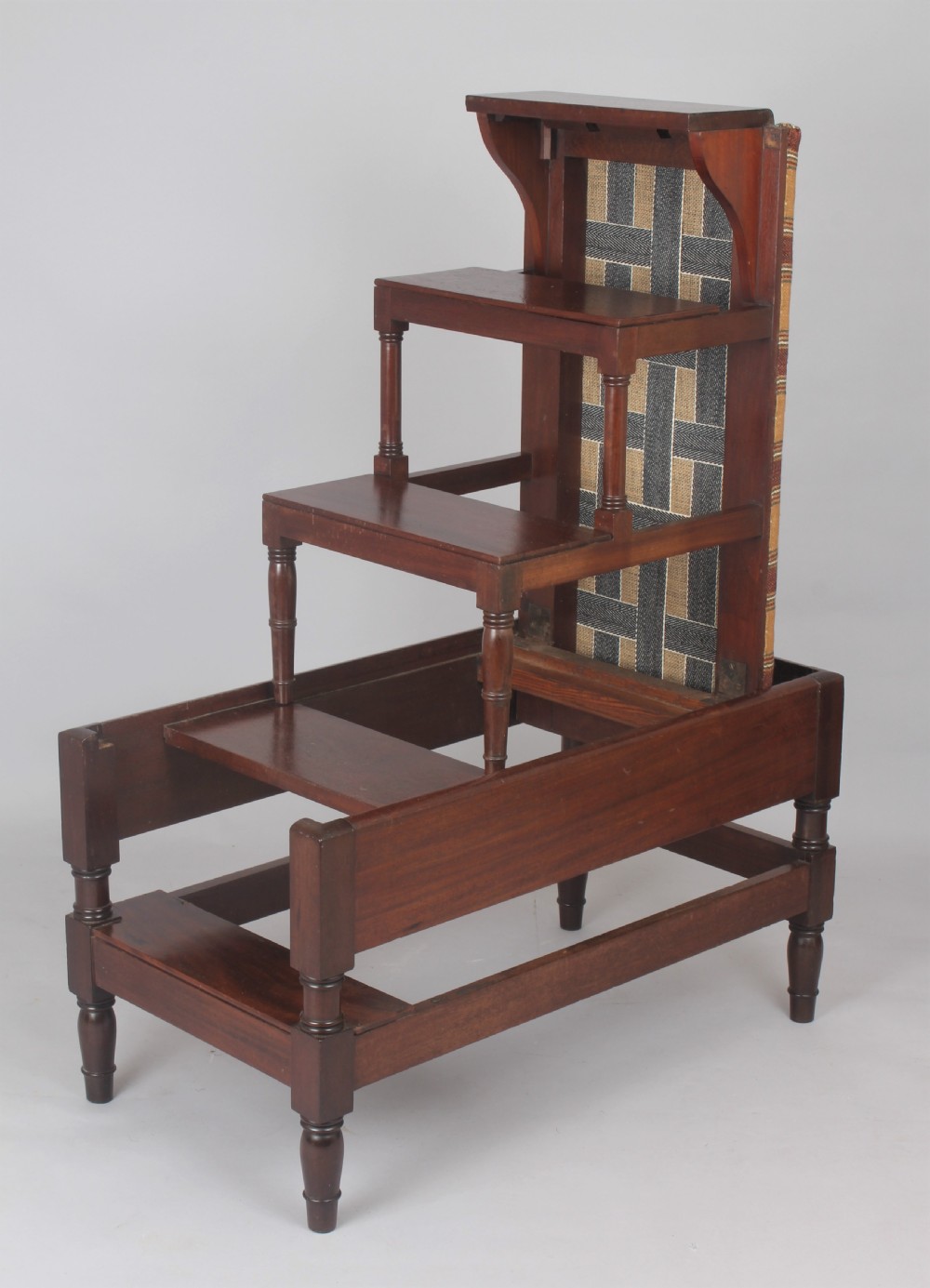 Rare early 19th century mahogany metamorphic library steps stool View III