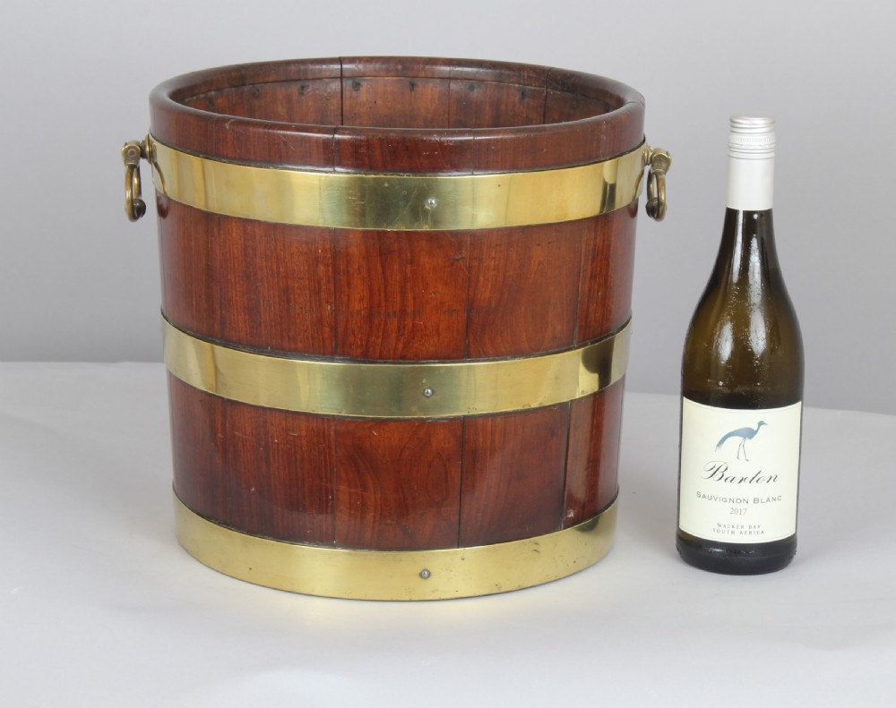 George III period mahogany and brass bound bucket View II