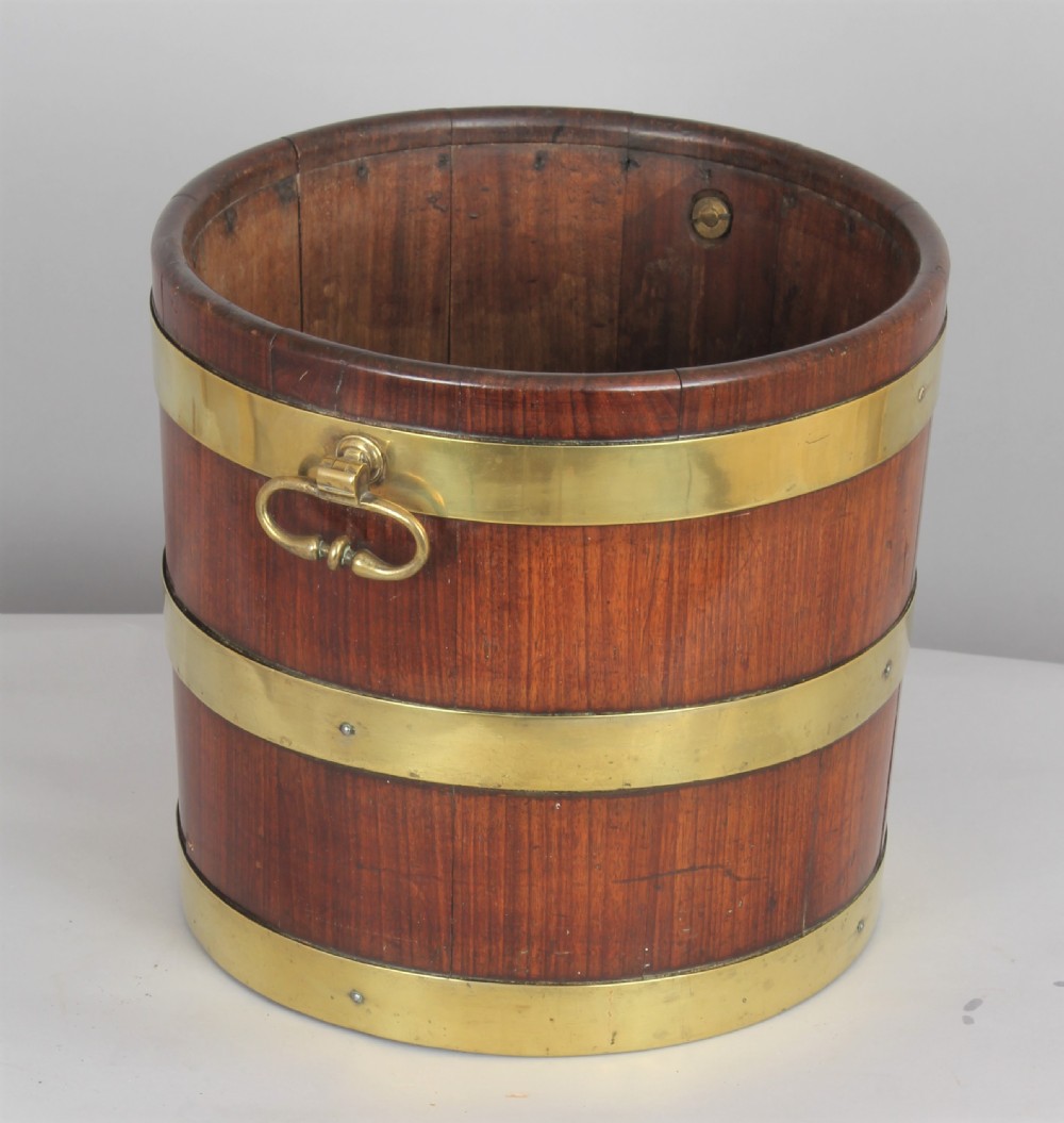 George III period mahogany and brass bound bucket View III
