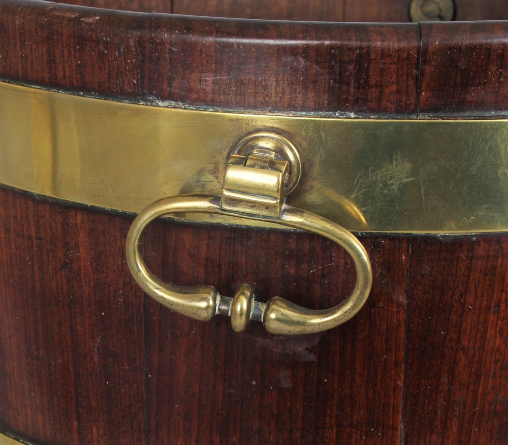 George III period mahogany and brass bound bucket View IV