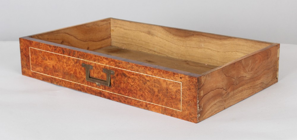 Rare early 19th century Chinese Export amboyna and ebony table cabinet View IV