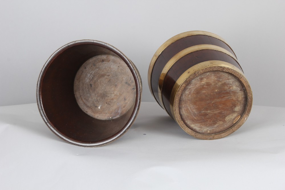 Pair of George III period mahogany and brass banded tubs View III