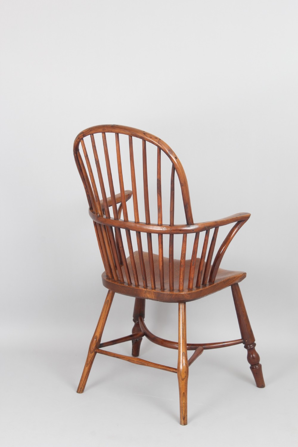 Yew wood stick back chair with 