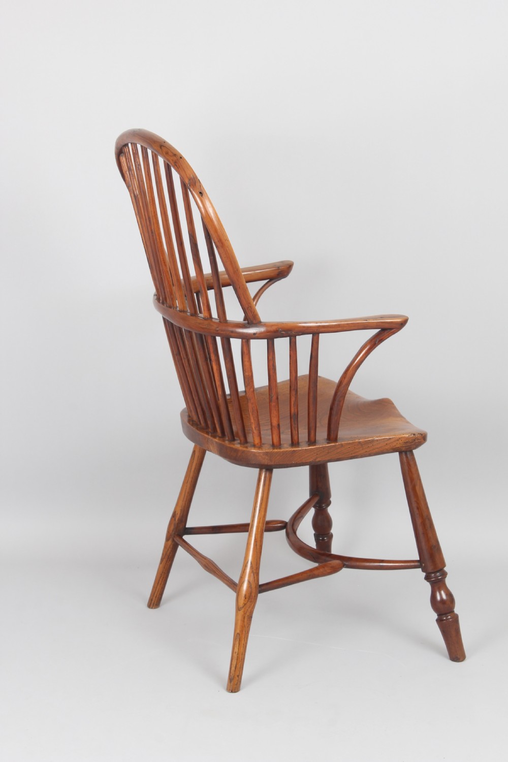 Yew wood stick back chair with 
