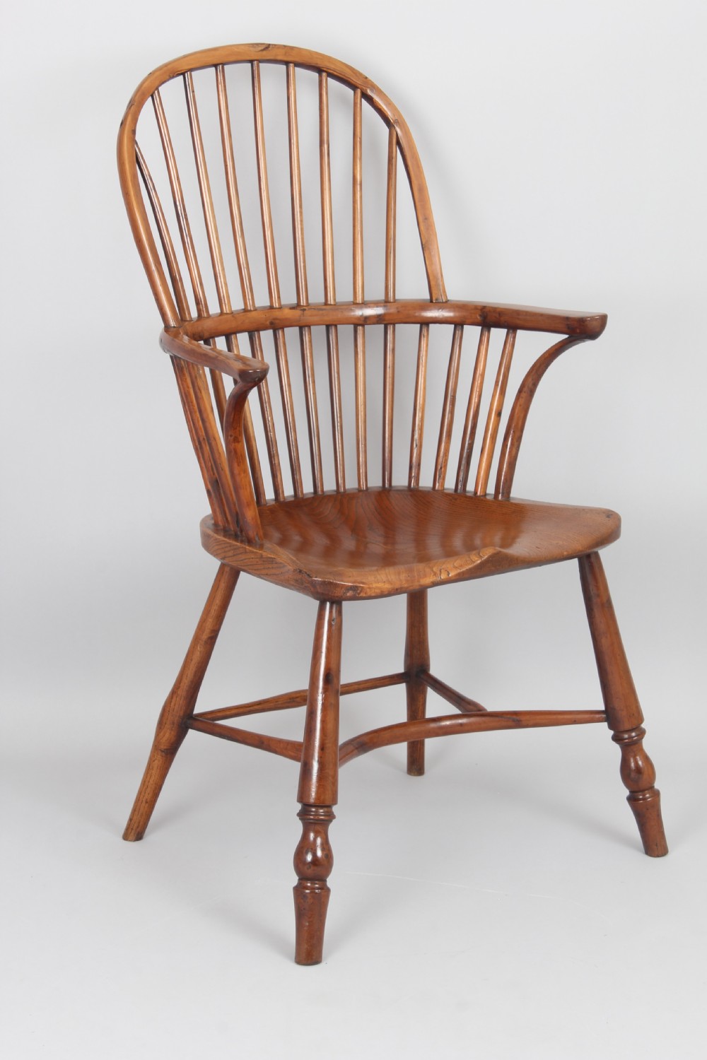 Yew wood stick back chair with 