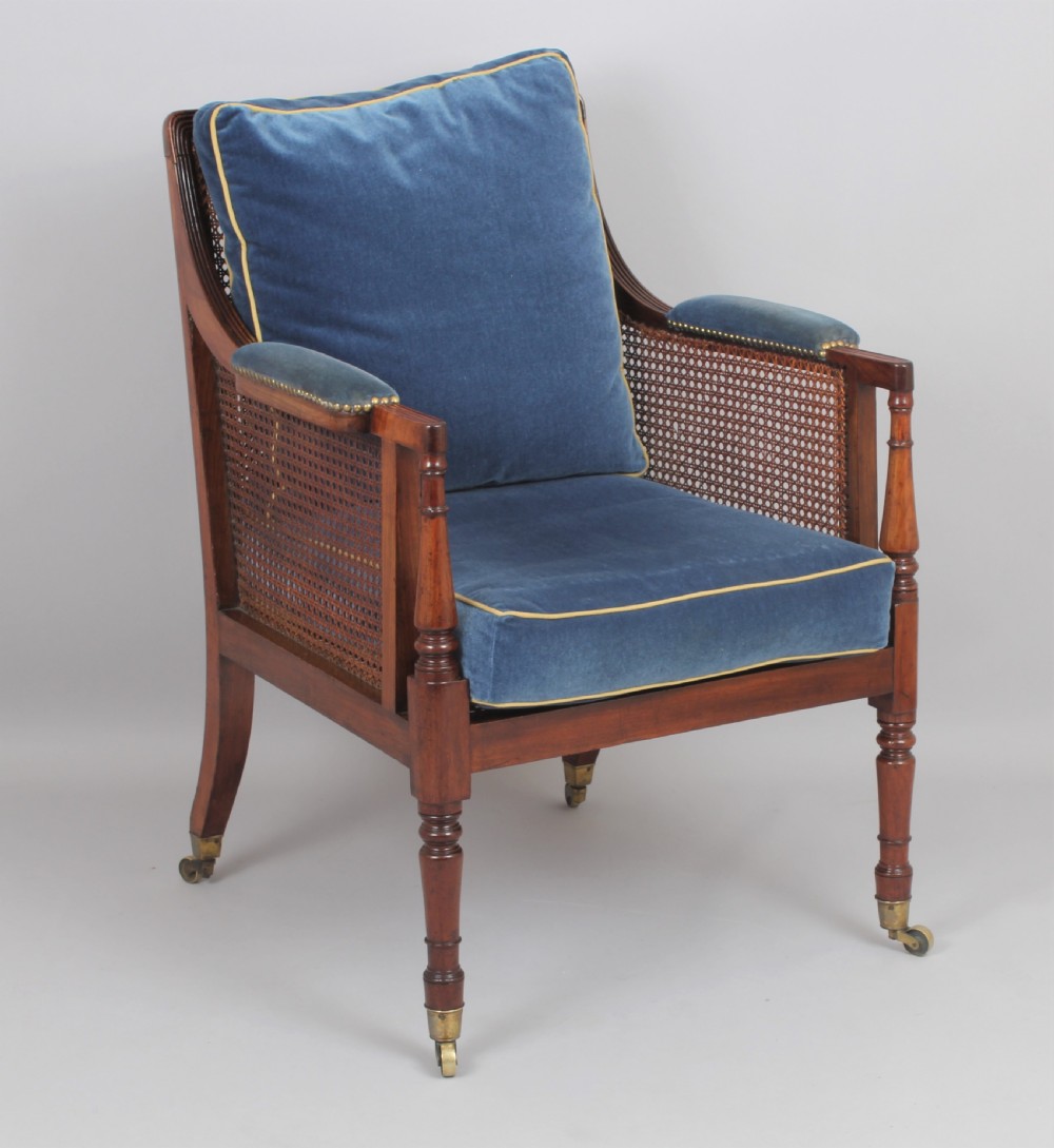 Good quality Regency mahogany library bergere View II
