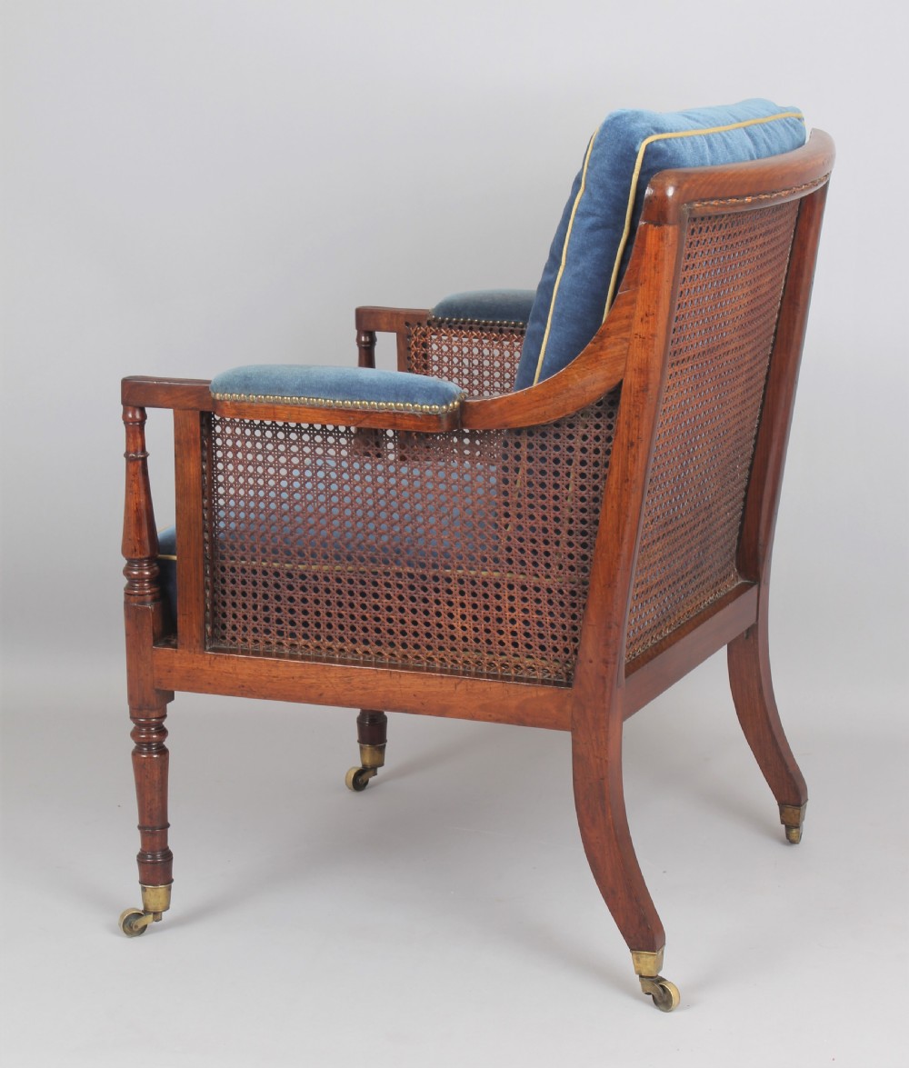 Good quality Regency mahogany library bergere View VII