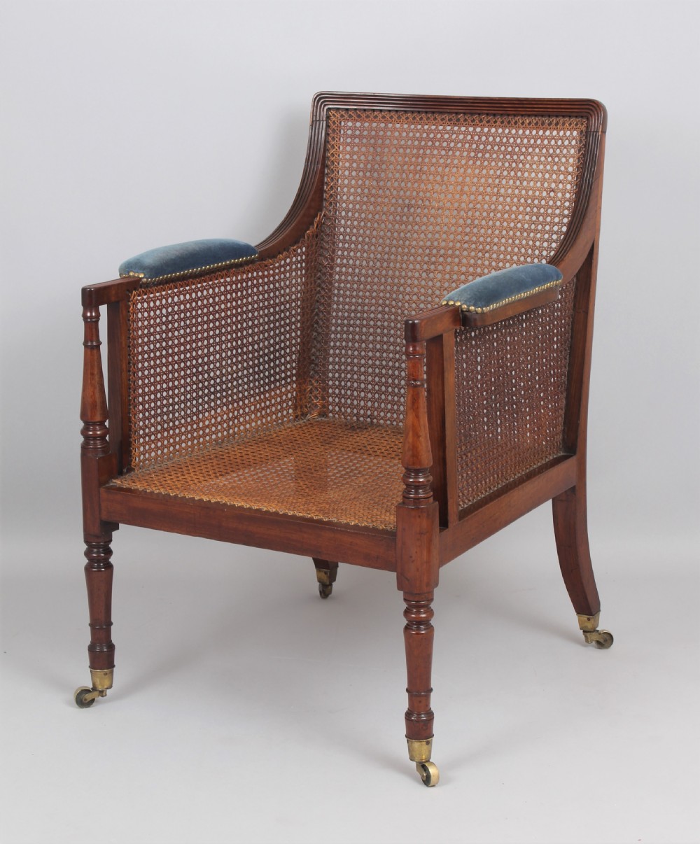 Good quality Regency mahogany library bergere View VIII