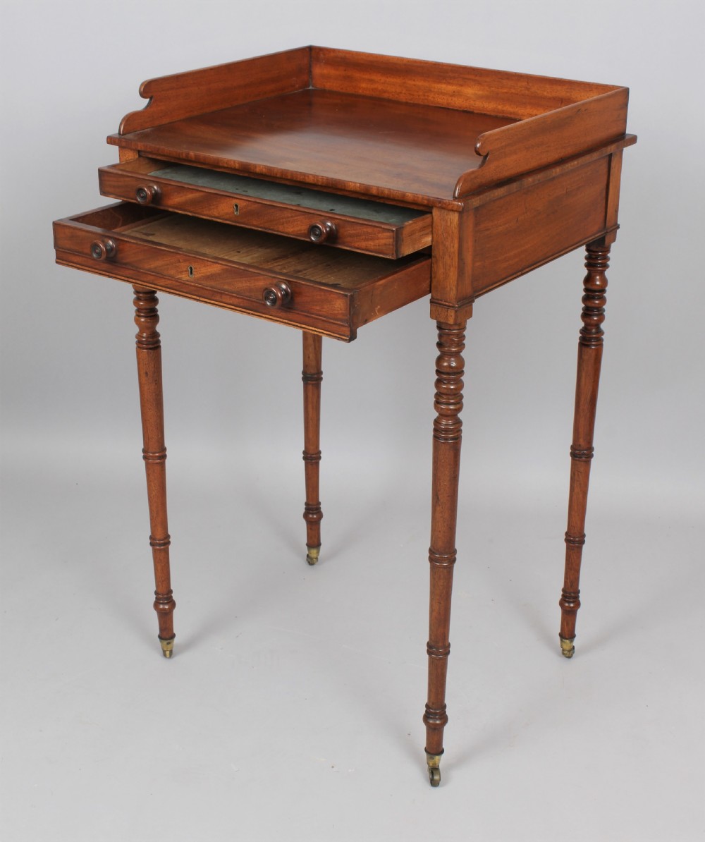 George III period mahogany work table View II