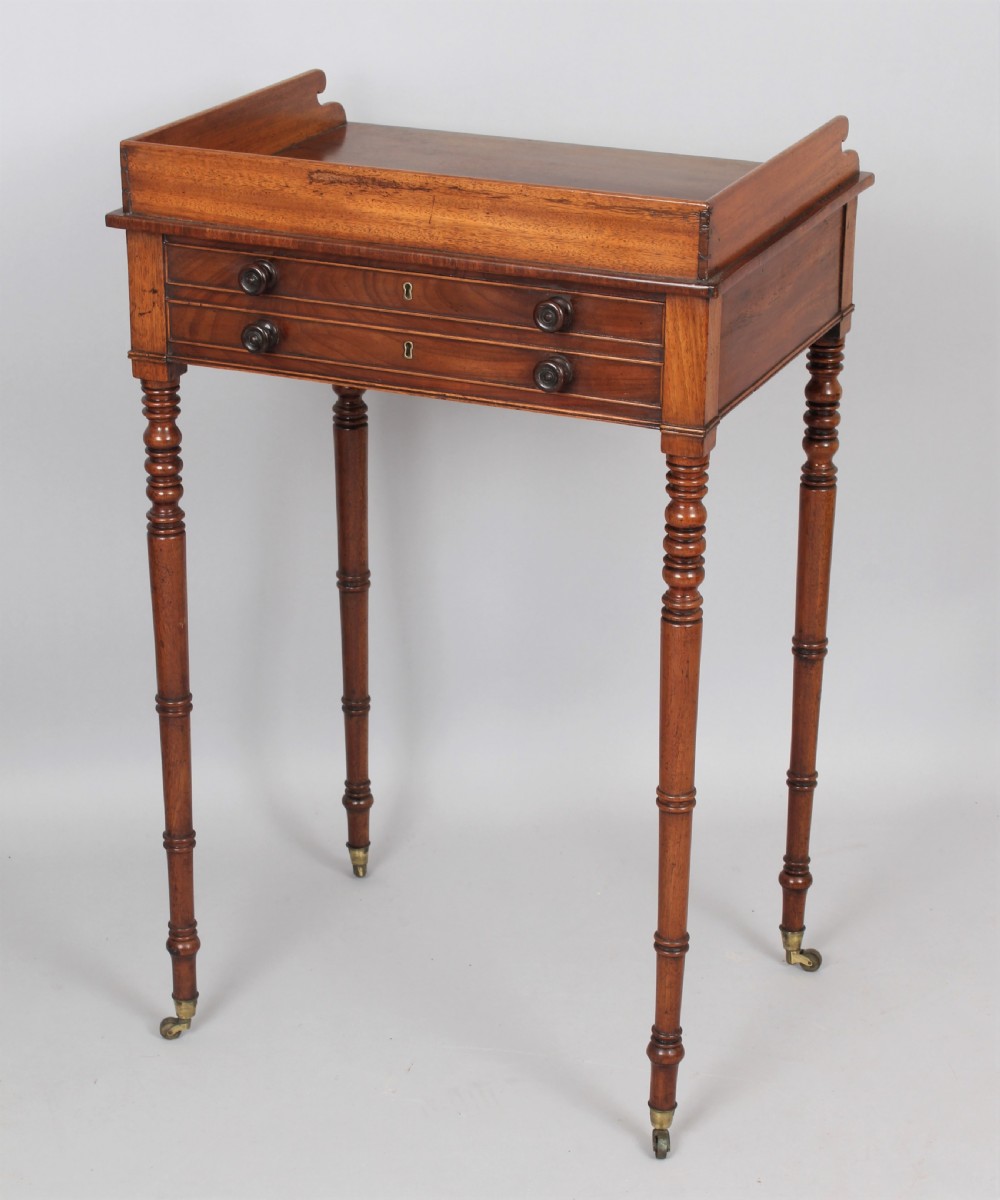 George III period mahogany work table View V