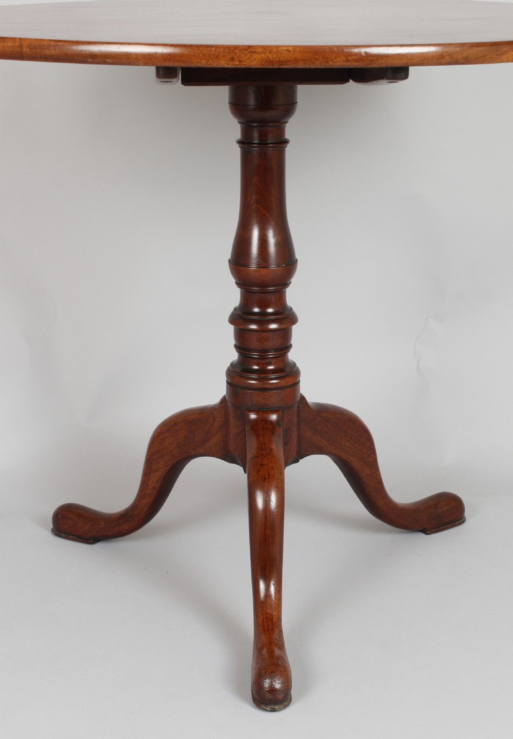 George III period mahogany tripod table View II