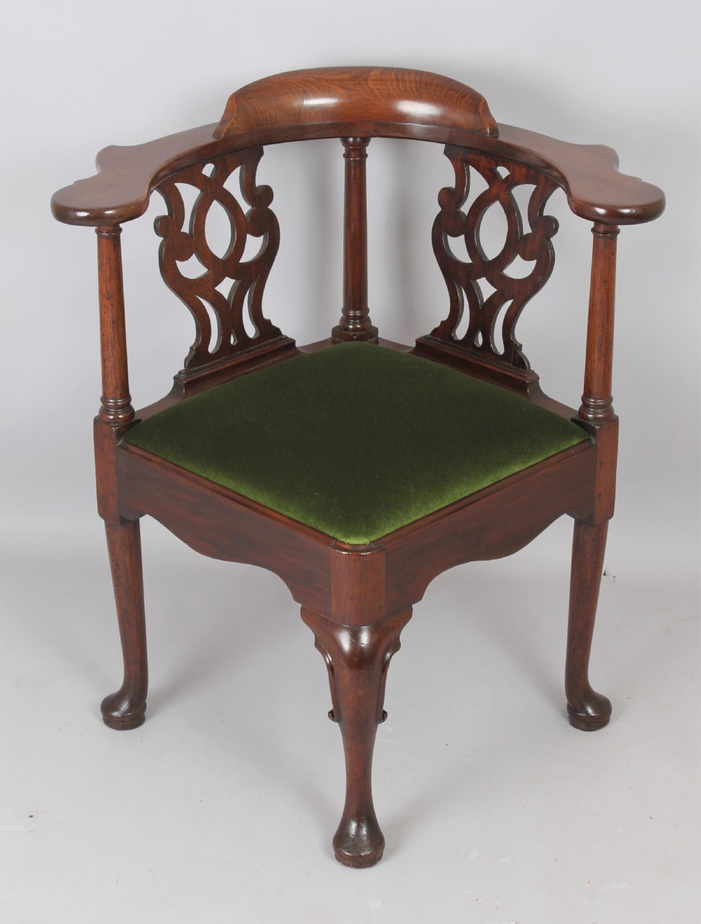 A fine George II 'red walnut' corner chair View III