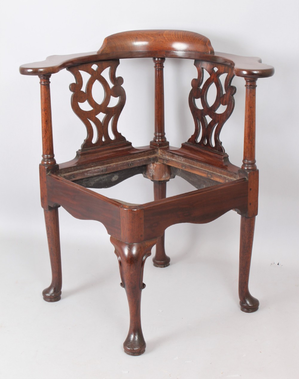 A fine George II 'red walnut' corner chair View VI