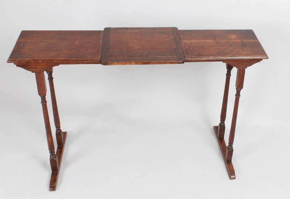 Late 19th or early 20th century oak reading, artist's or musician's table View II