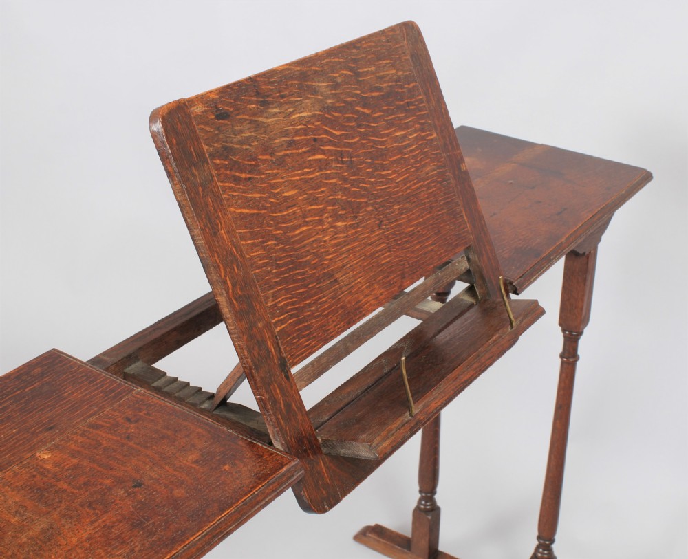 Late 19th or early 20th century oak reading, artist's or musician's table View IV
