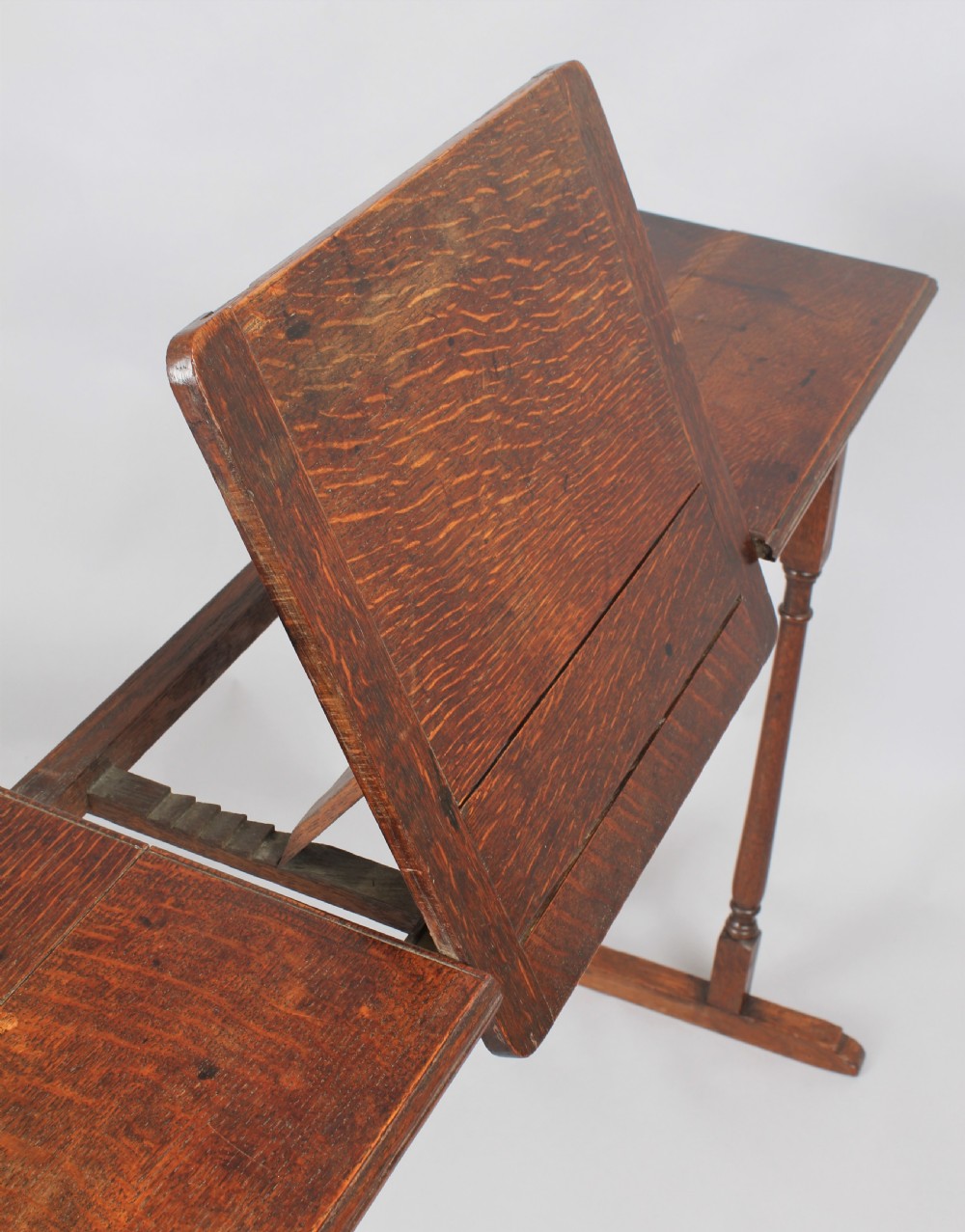 Late 19th or early 20th century oak reading, artist's or musician's table View V
