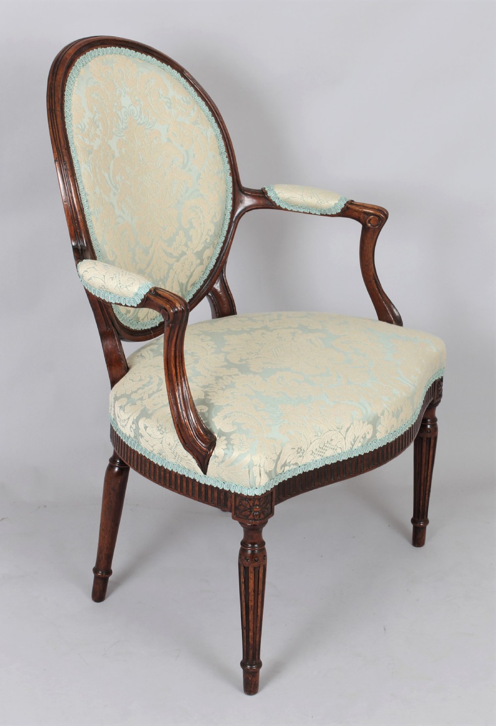 George III mahogany lady's open armchair View II