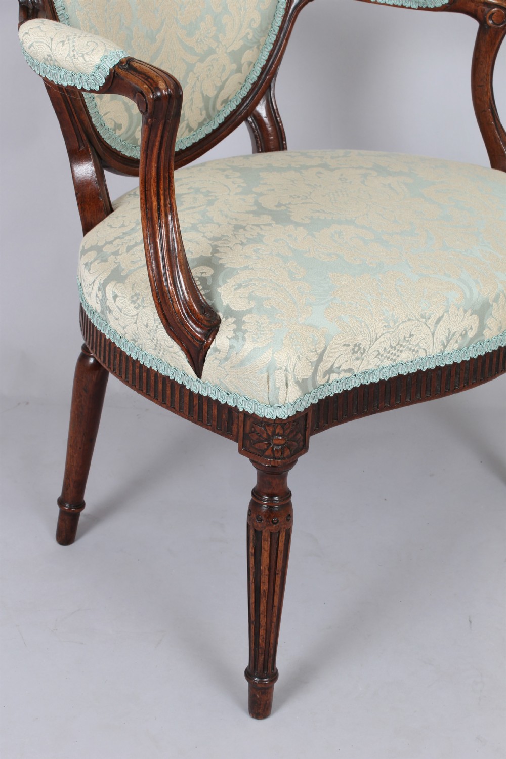 George III mahogany lady's open armchair View III