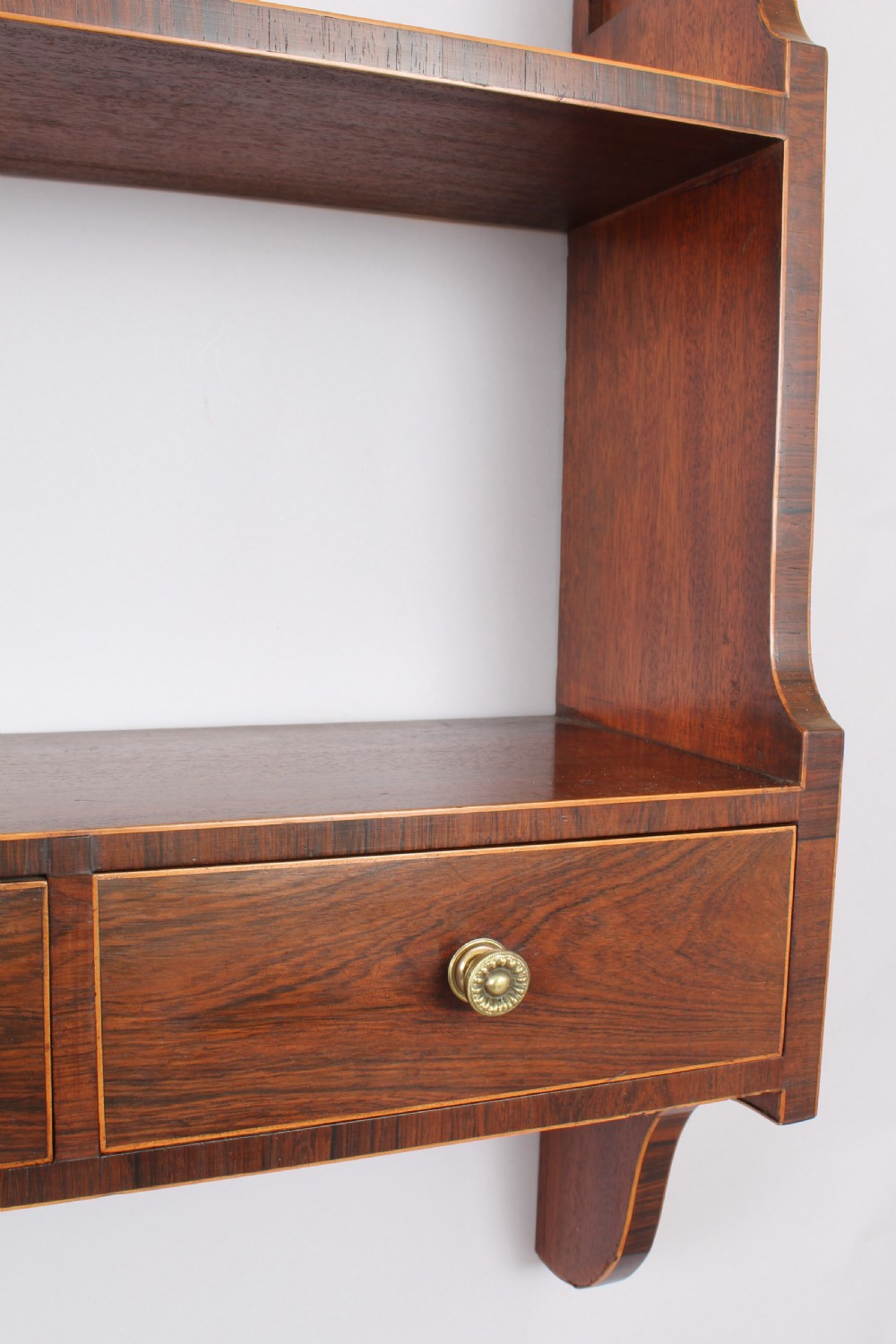 Unusual George III period mahogany hanging shelves View IV