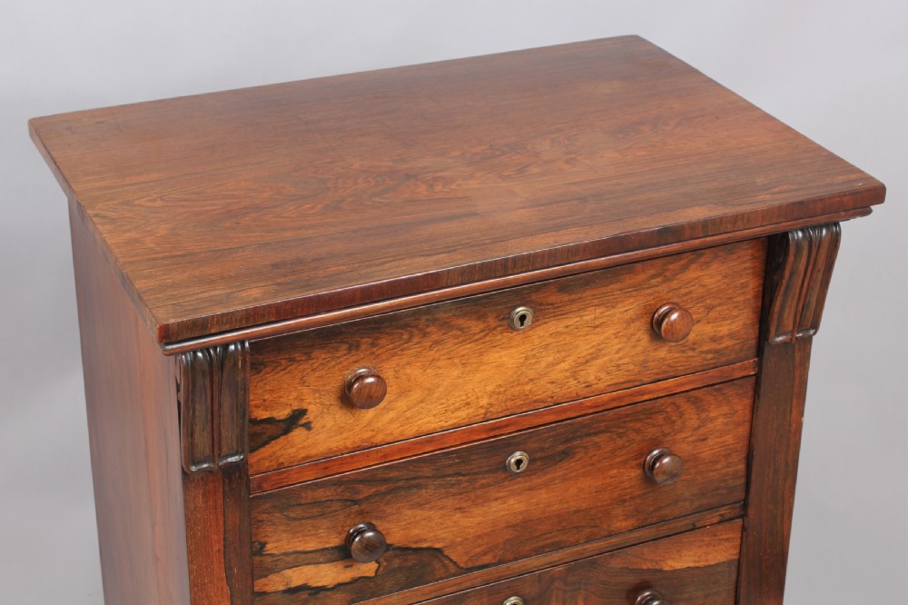Well-figured and useful rosewood Wellington chest View III