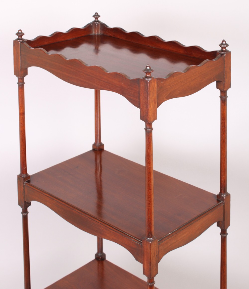 Rare George III period mahogany pyramid-form whatnot View IV