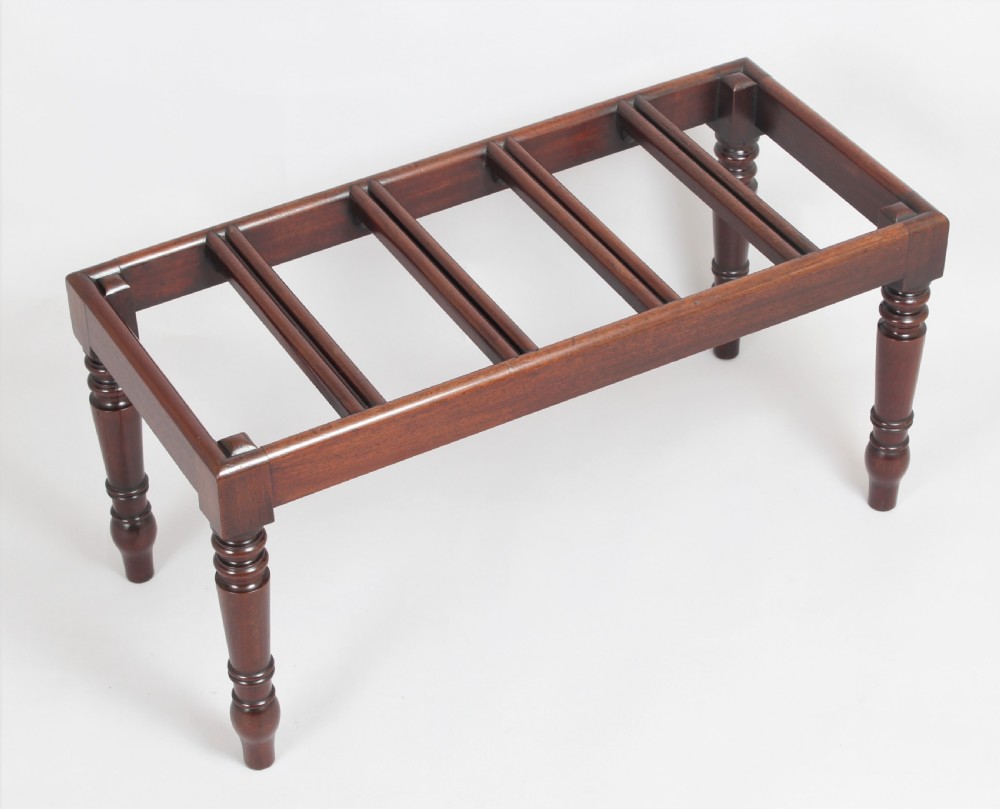 Very fine mahogany luggage stand View III