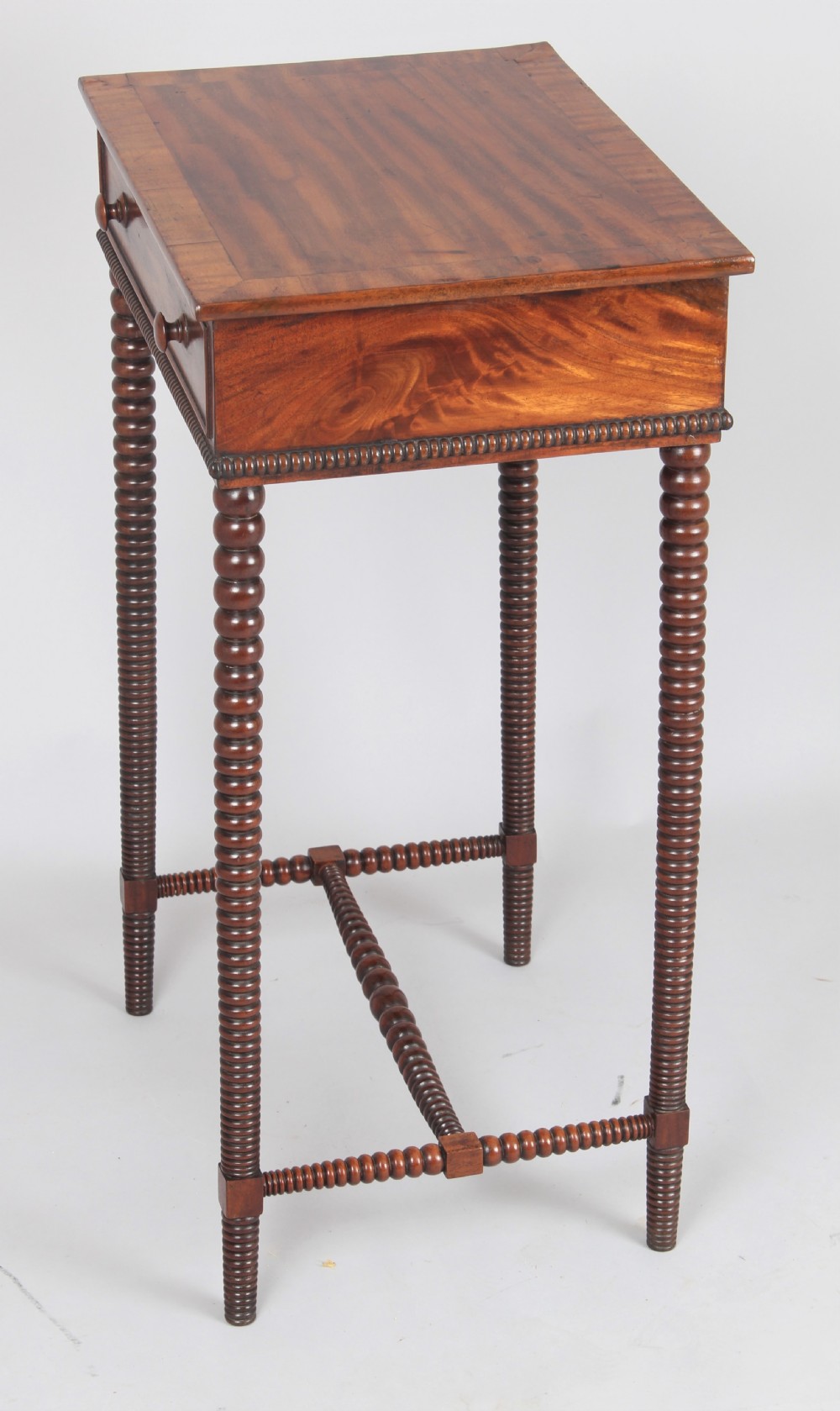 Mahogany end table with a figured and cross-banded top View II