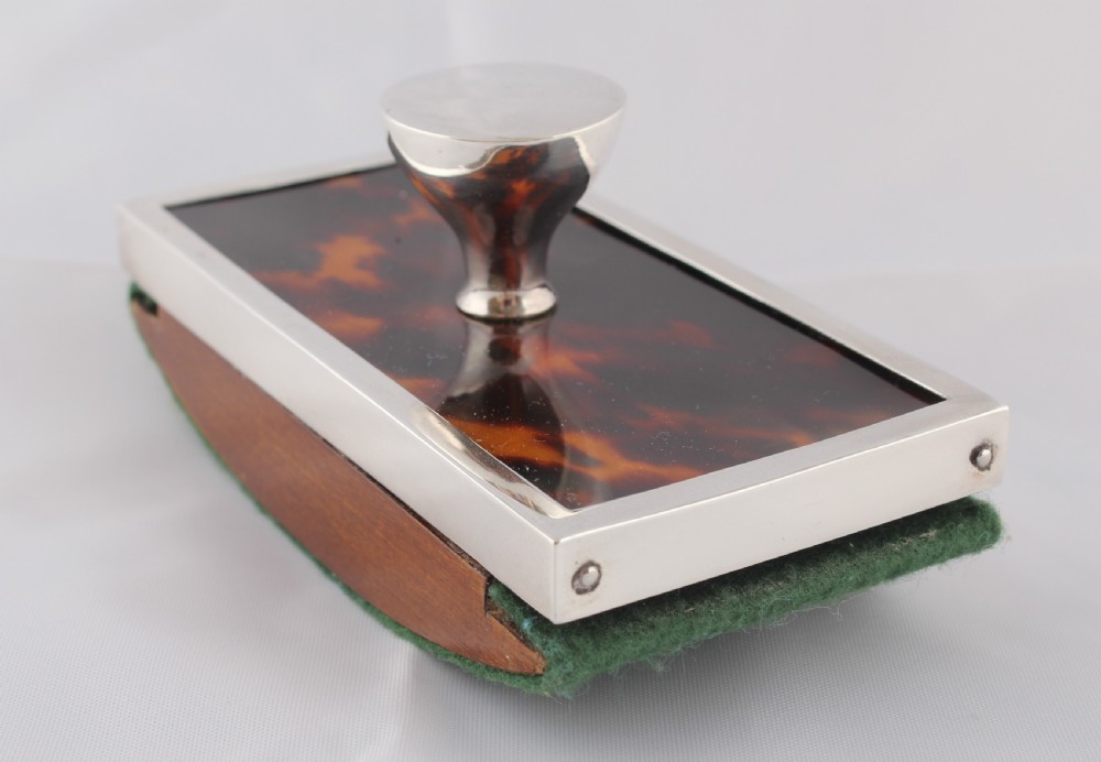 Sterling silver and tortoiseshell rocker blotter View II