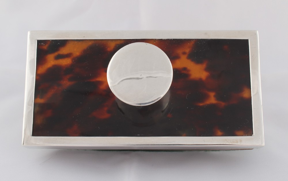 Sterling silver and tortoiseshell rocker blotter View IV