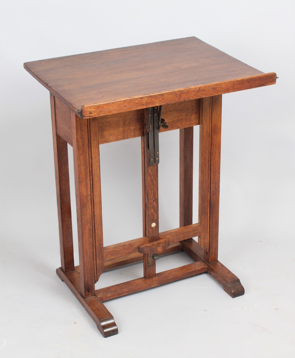 A late 19th century English oak artist's easel by C Roberson & Co View II