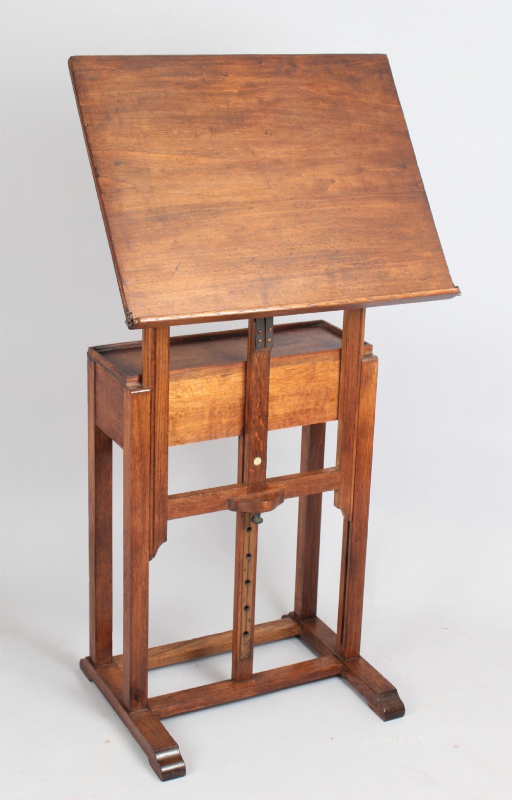 A late 19th century English oak artist's easel by C Roberson & Co View III