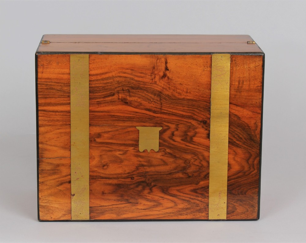 Victorian golden walnut writing box View II