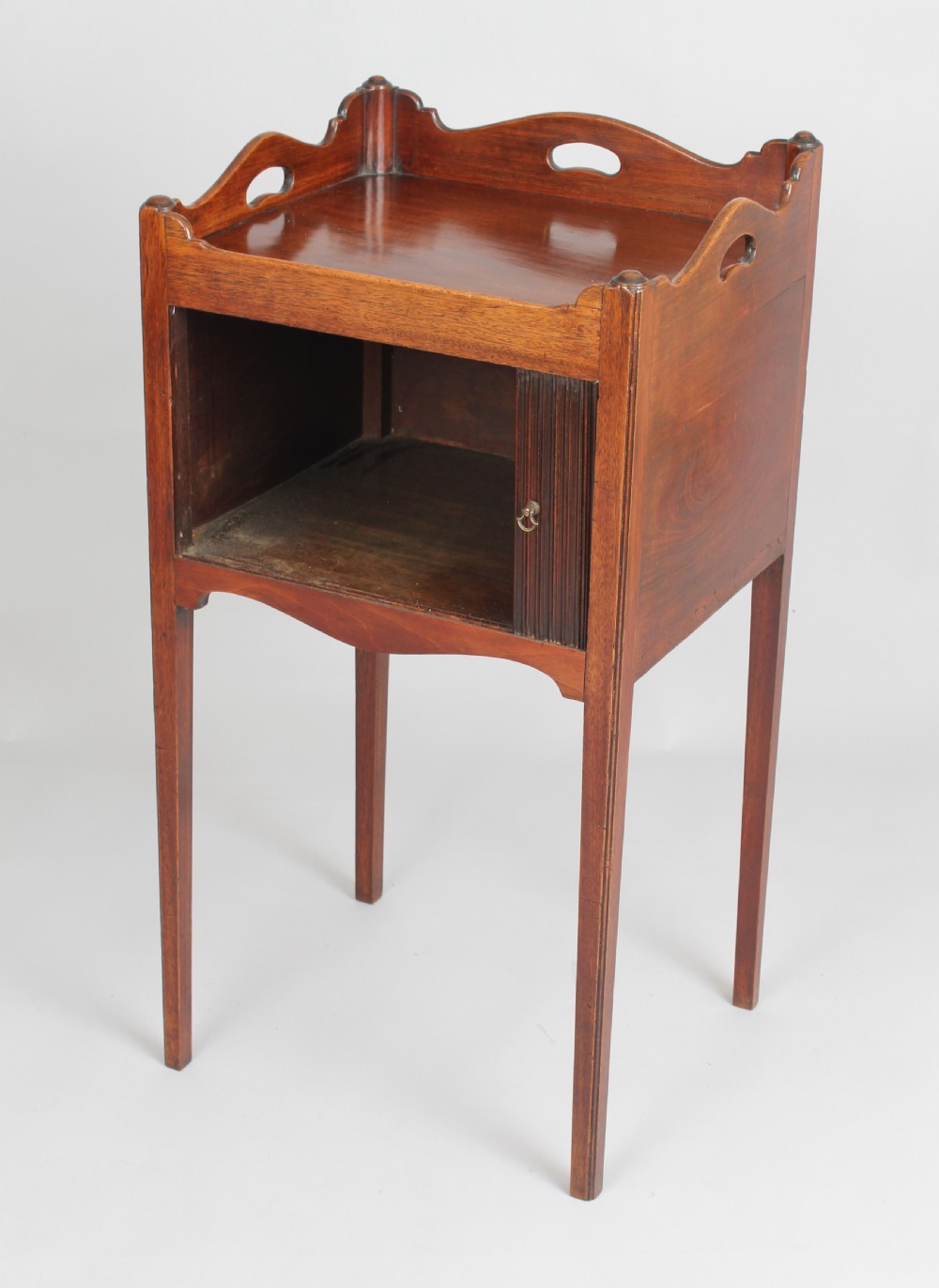 George III period mahogany bedside table View III