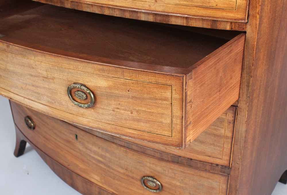 George III period mahogany bow fronted chest of drawers in the manner of Gillows of Lancaster View IV