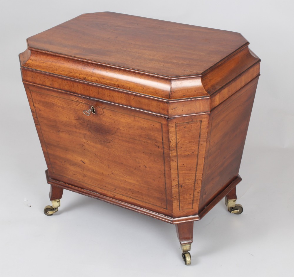 George IV period mahogany sarcophagus shaped wine cooler