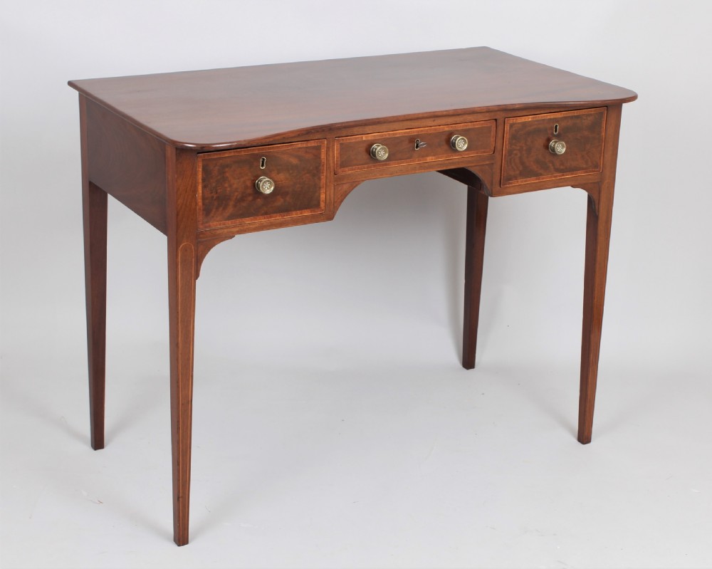 George III period mahogany kneehole side dressing table  View II