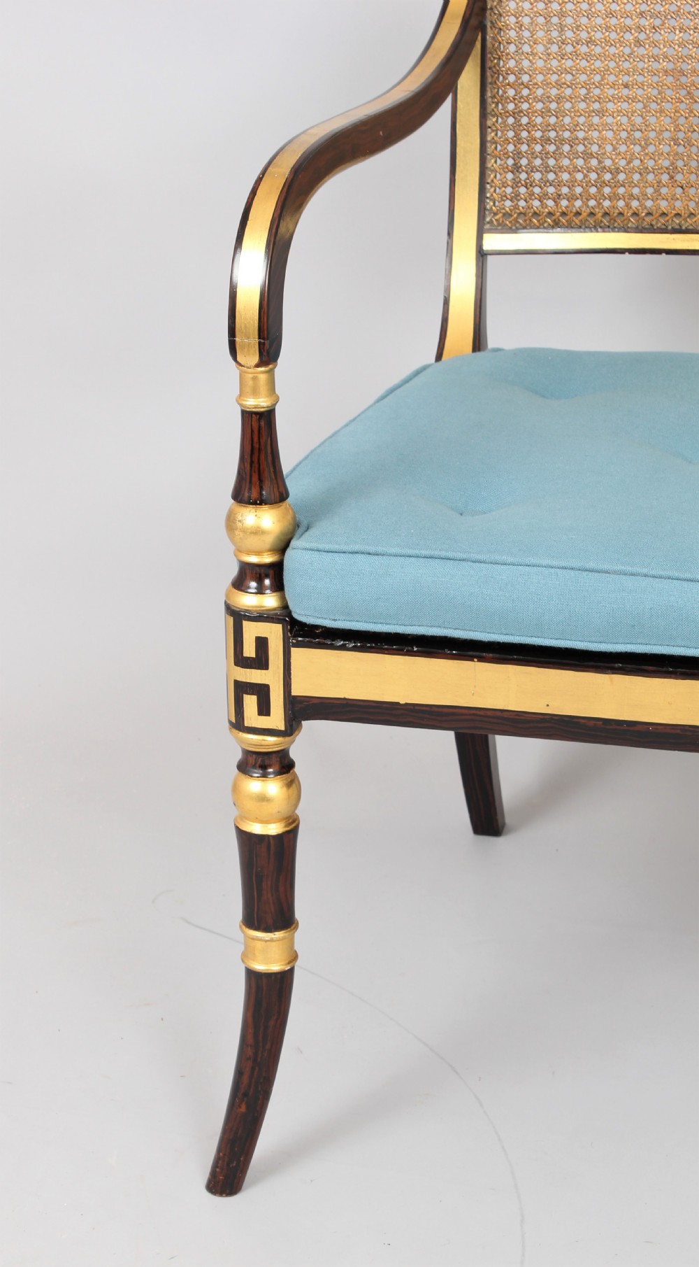 Early 19th century decorated open arm chair  View IV