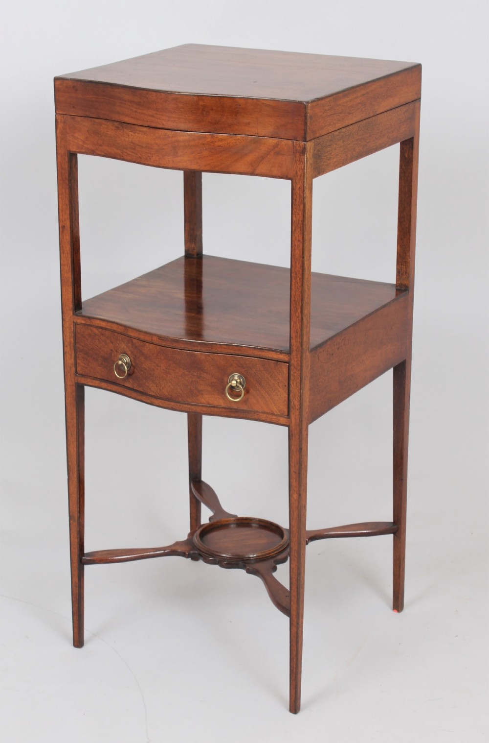 George III mahogany serpentine-fronted enclosed washstand