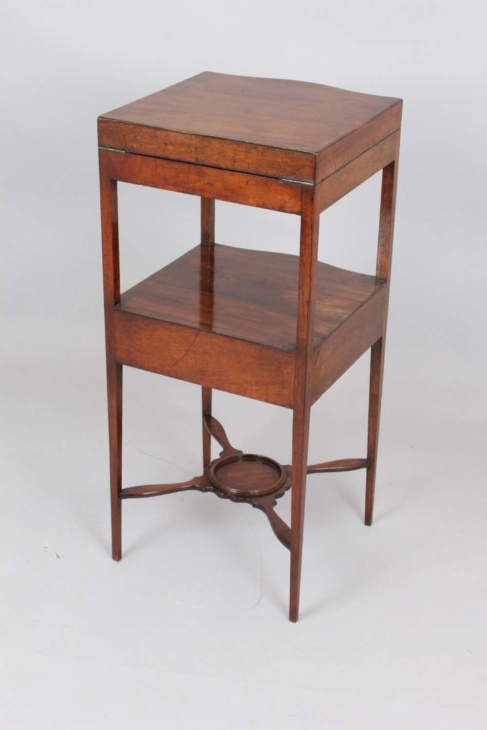 George III mahogany serpentine-fronted enclosed washstand View V