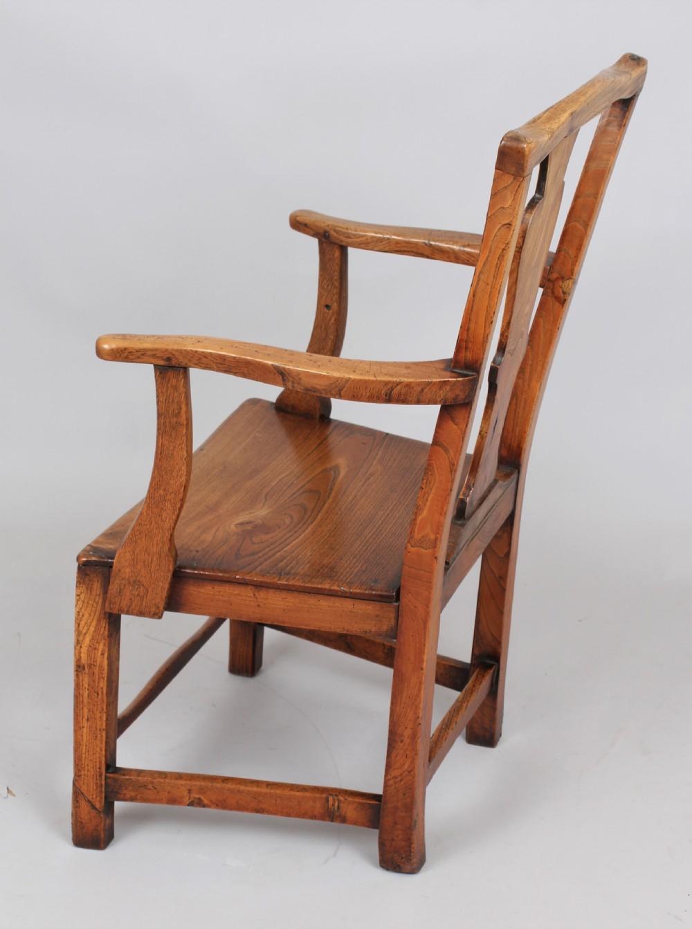 George III elm country arm chair of the Hepplewhite period View II