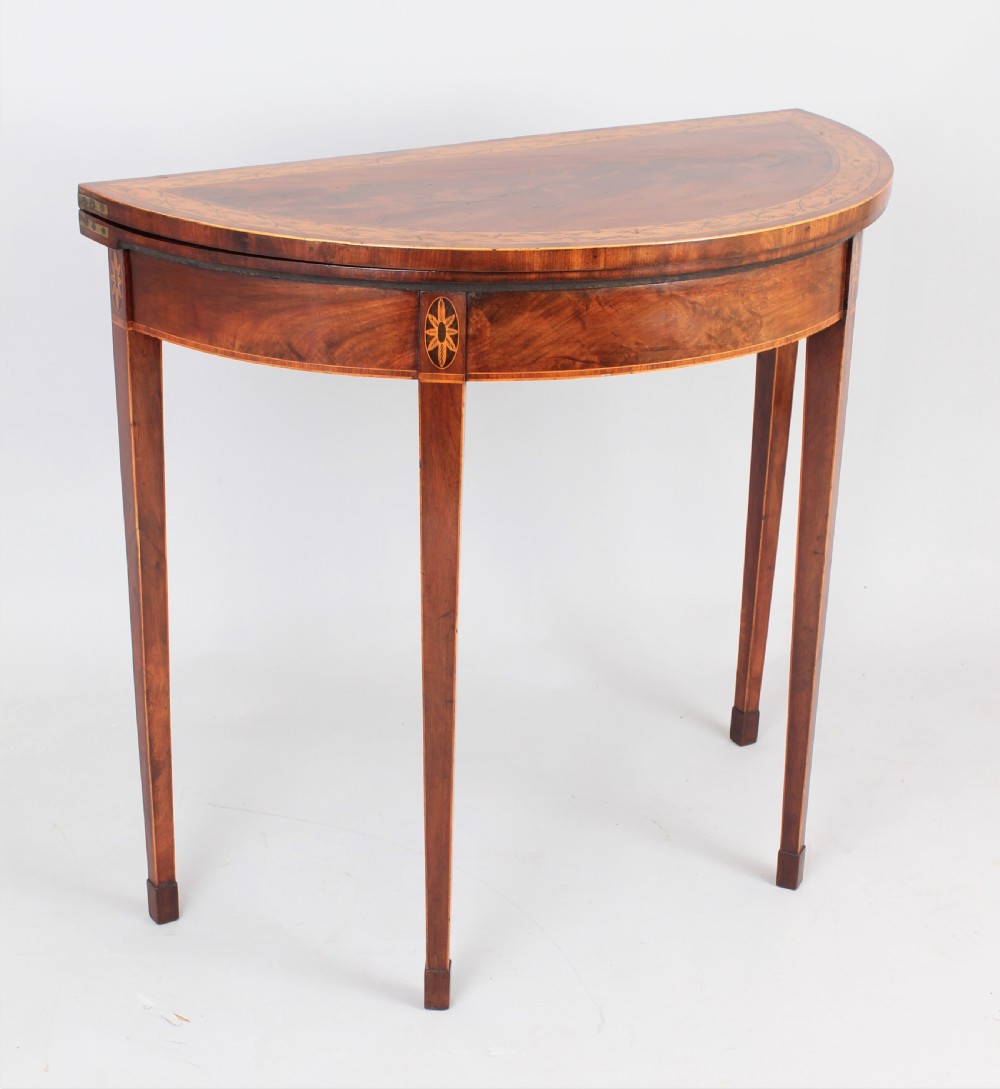 George III period mahogany semi-circular table View II