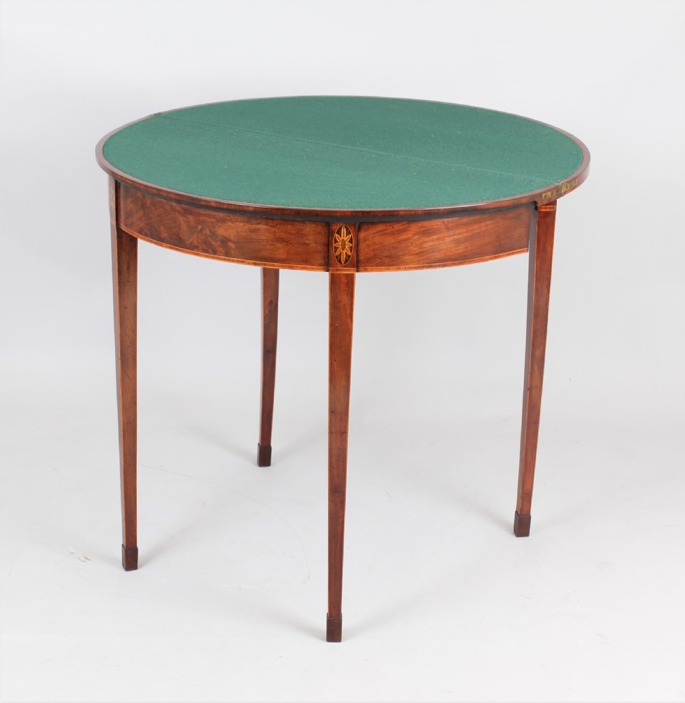 George III period mahogany semi-circular table View IV