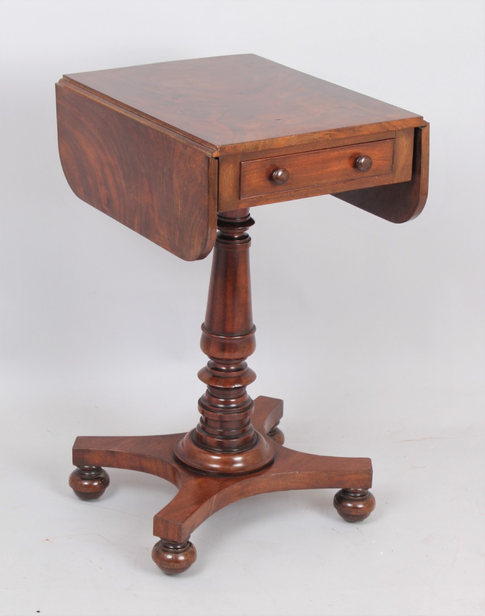 George IV period mahogany small drop-leaf table  View III