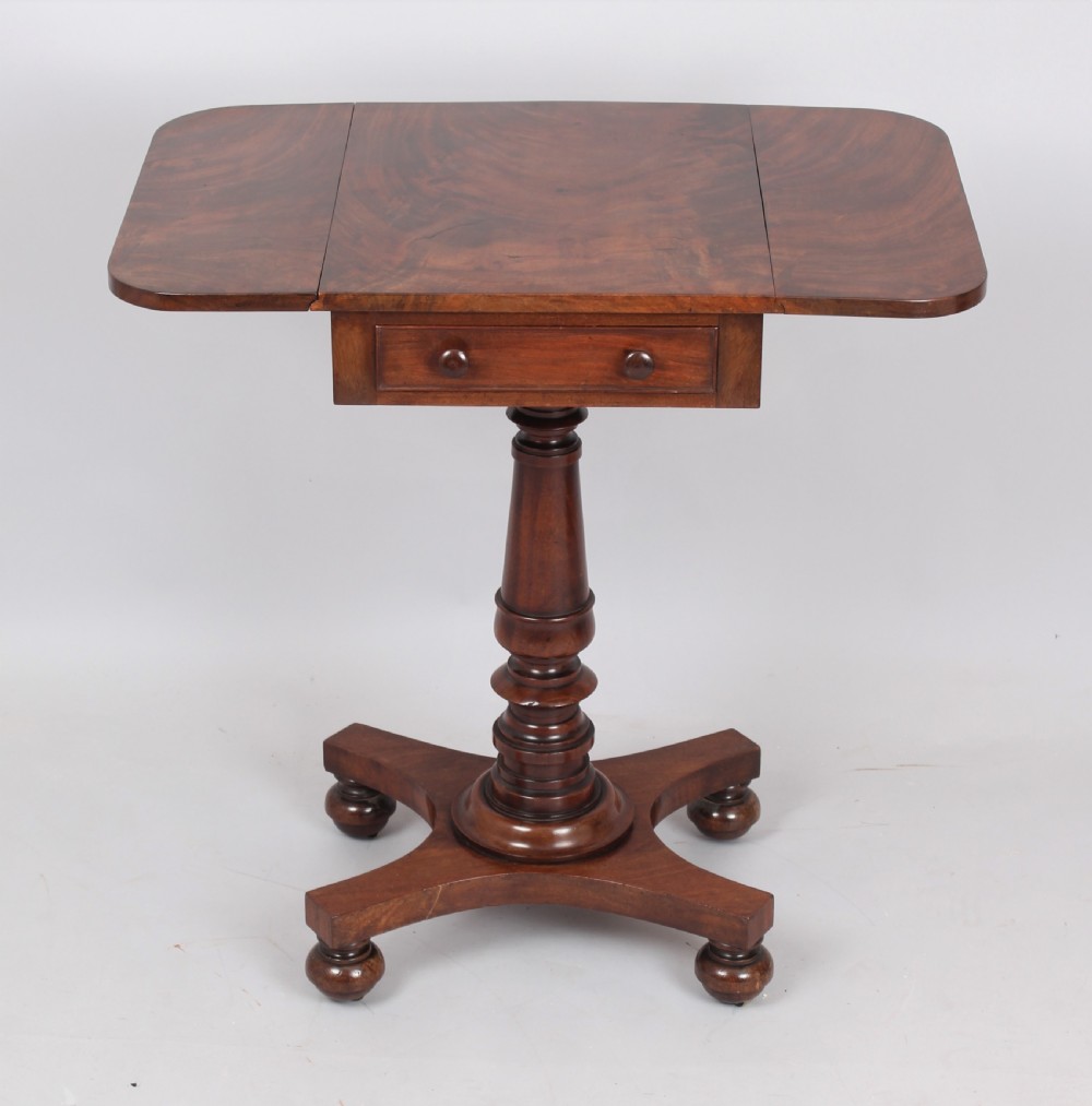 George IV period mahogany small drop-leaf table  View V