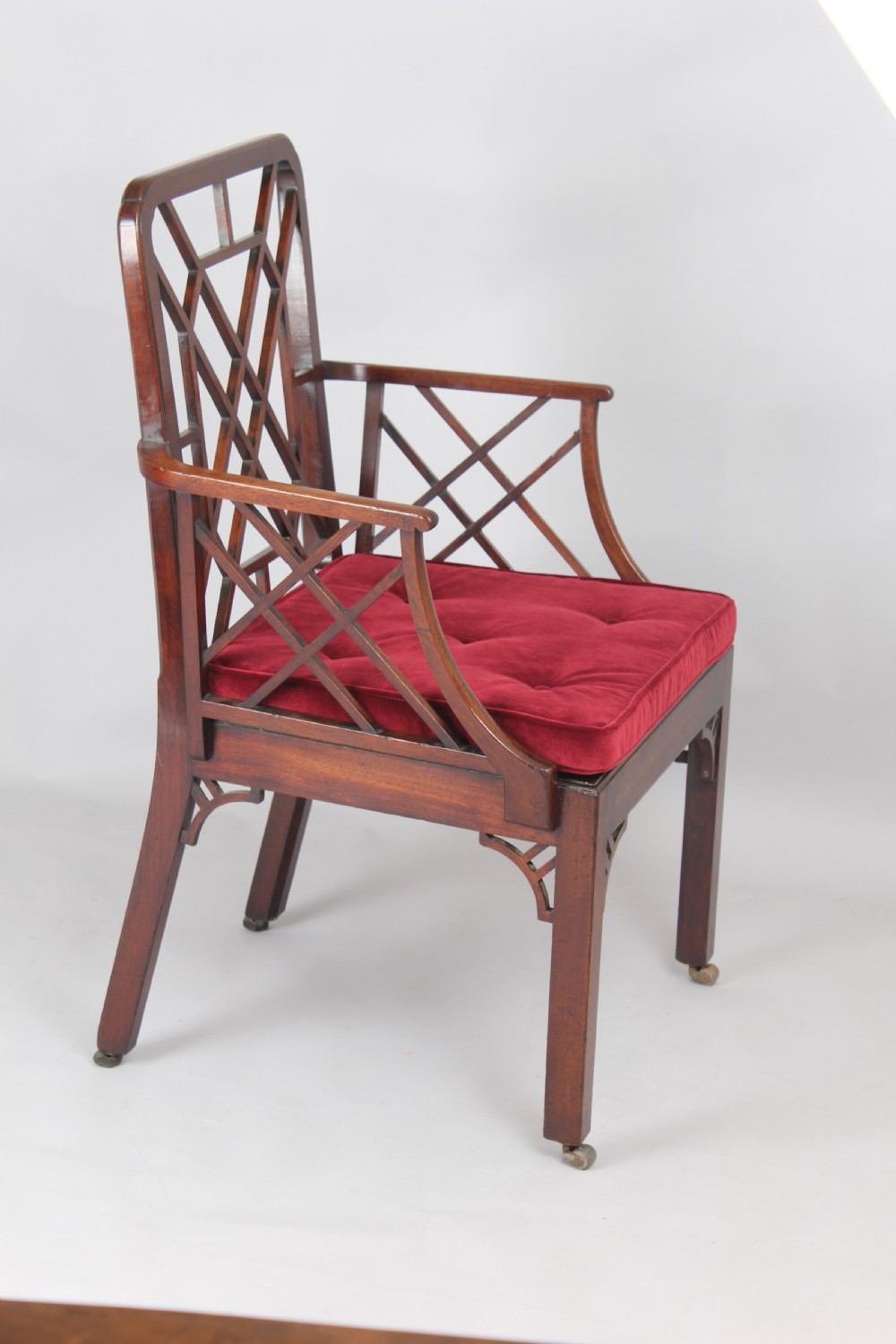 George III period mahogany ‘Cockpen’ arm-chair with rounded rails View III