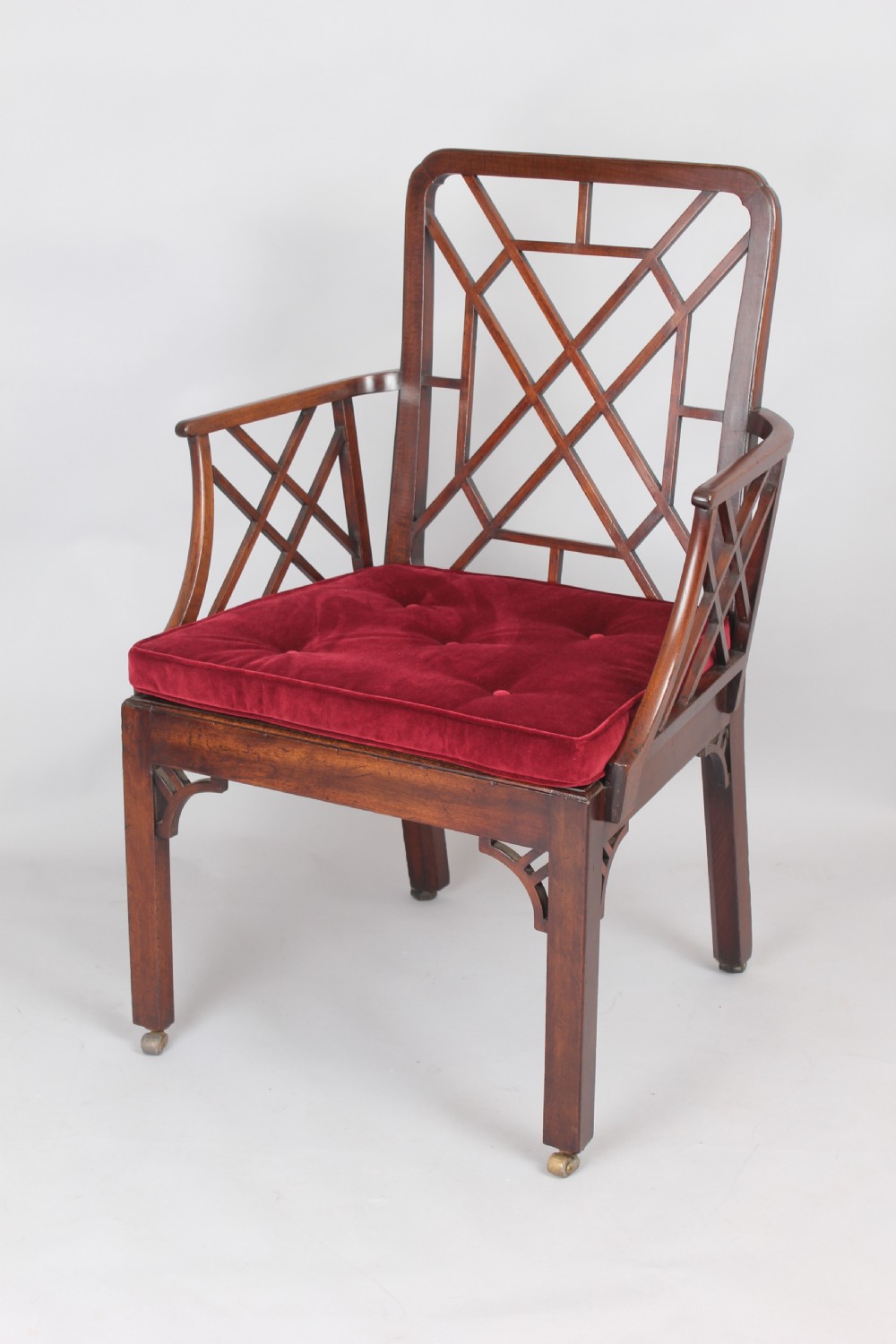 George III period mahogany ‘Cockpen’ arm-chair with rounded rails View V