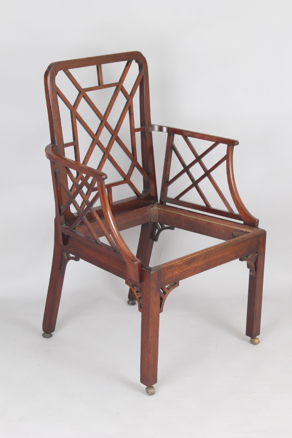George III period mahogany ‘Cockpen’ arm-chair with rounded rails View VI