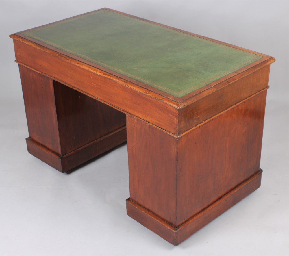 A mahogany three-part pedestal desk  View II