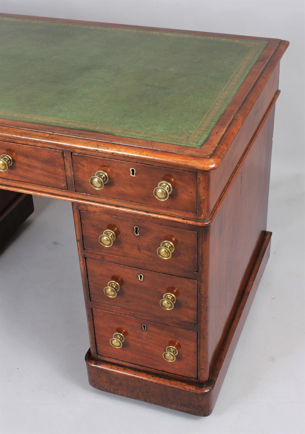 A mahogany three-part pedestal desk  View III